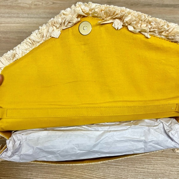 NEW Chico's Neutral Embroidered Fringe Clutch - Picture 5 of 6